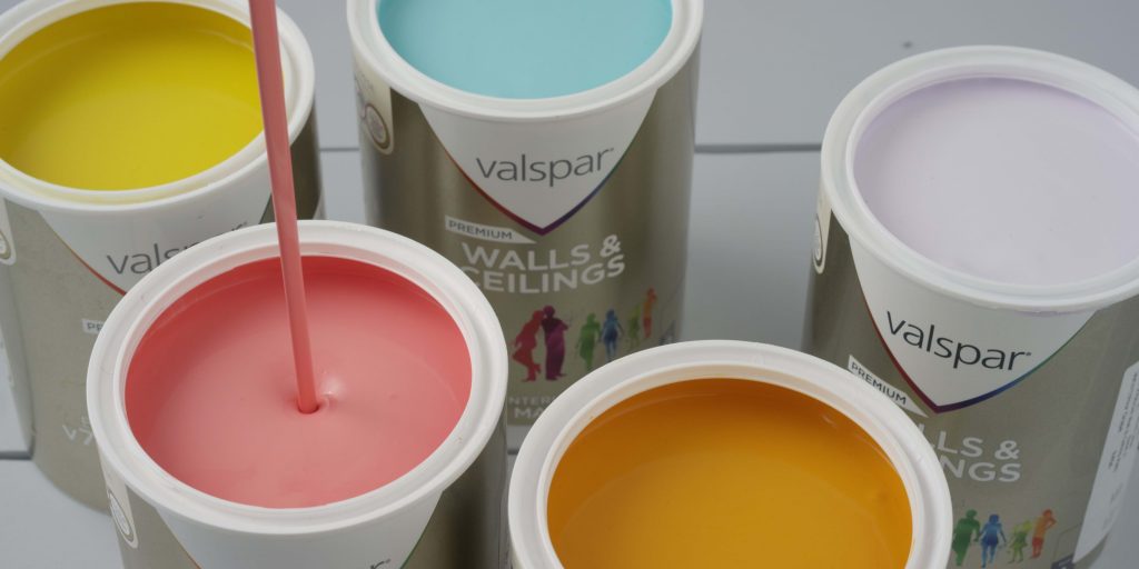 gallons of pastel Valspar paint